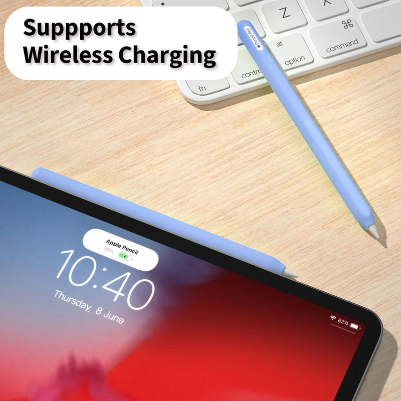 AKSHFETH Ultra Thin Protective Pencil Cover for Apple Pencil Pro &Apple Pencil 2nd Gen Silicone Case Sleeve Compatible with Apple Pencil Pro (Glow Blue) - Image 4